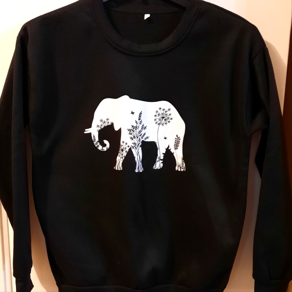 Elephant Sweatshirt. Large